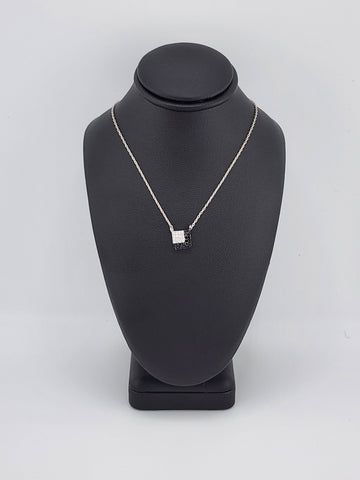 Brand New Sterling Silver 925 Square Cz Necklace