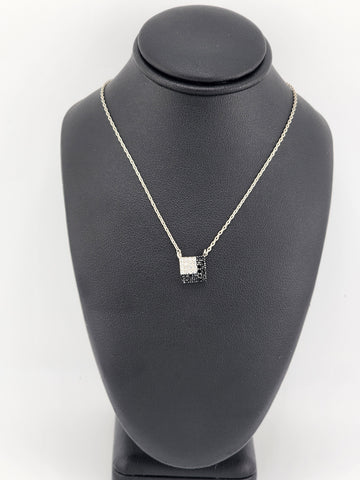 Brand New Sterling Silver 925 Square Cz Necklace