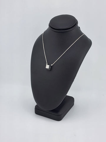 Brand New Sterling Silver 925 Square Cz Necklace