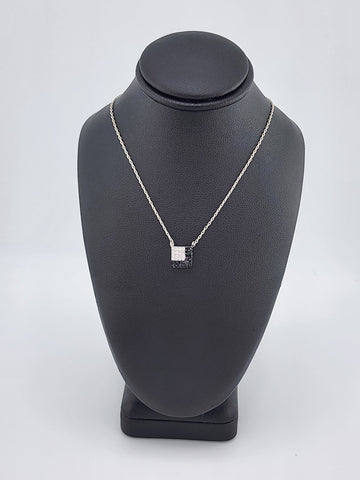 Brand New Sterling Silver 925 Square Cz Necklace