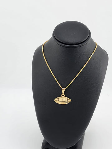 Brand New Brazilian 18k Gold Filled FootBall Necklace