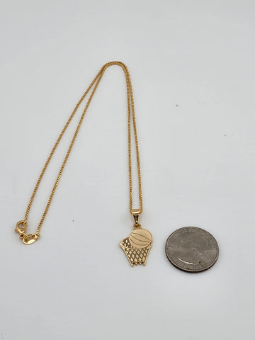 Brand New Brazilian 18k Gold Filled Basketball Necklace