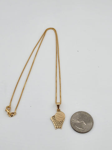 Brand New Brazilian 18k Gold Filled Basketball Necklace