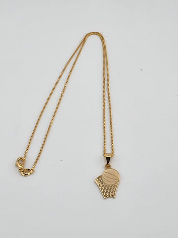 Brand New Brazilian 18k Gold Filled Basketball Necklace