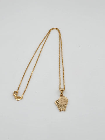 Brand New Brazilian 18k Gold Filled Basketball Necklace