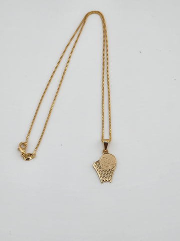 Brand New Brazilian 18k Gold Filled Basketball Necklace