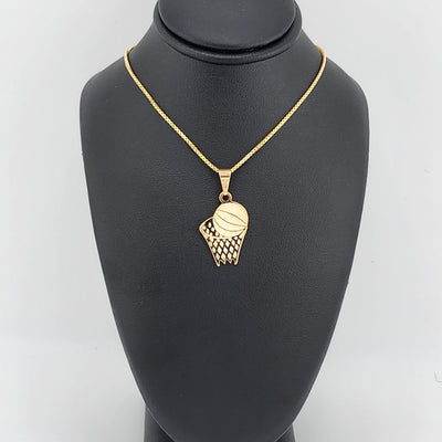 Brand New Brazilian 18k Gold Filled Basketball Necklace