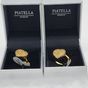 Brand New Gold Plated Heart Cz Ring