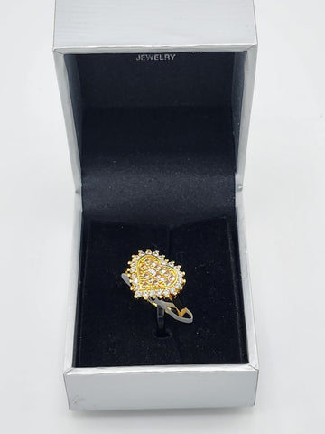 Brand New Gold Plated Heart Cz Ring