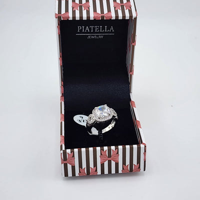 Brand New Square Gemstone Double Heart design Ring