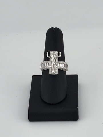 Brand New Sterling Silver 925 Jesus Cz Ring