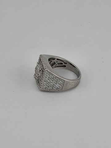 Brand New Sterling Silver 925 Leopard Face Cz Ring