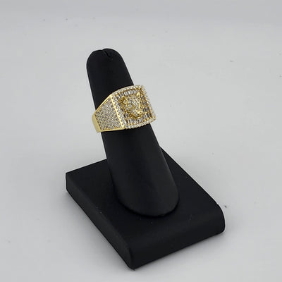 Brand New Sterling Silver 925 Leopard Face Cz Ring