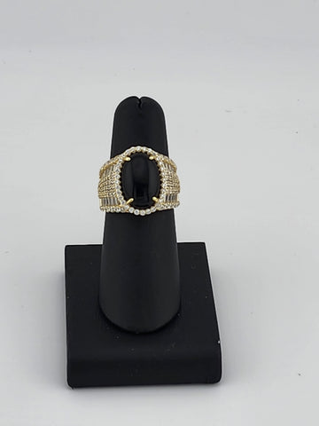 Brand New Sterling Silver 925 Onyx Oval Cz Ring