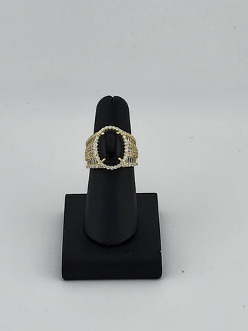 Brand New Sterling Silver 925 Onyx Oval Cz Ring