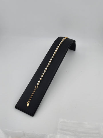 Brand New Brazilian 18k Gold Filled White beaded Bracelet