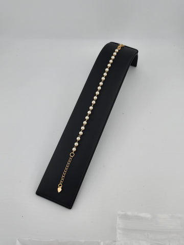 Brand New Brazilian 18k Gold Filled White beaded Bracelet