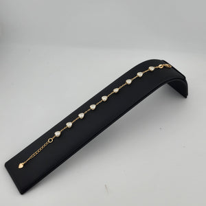 Brand New Brazilian 18k Gold Multi Hearted Bracelet