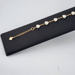 Brand New Brazilian 18k Gold Multi Hearted Bracelet