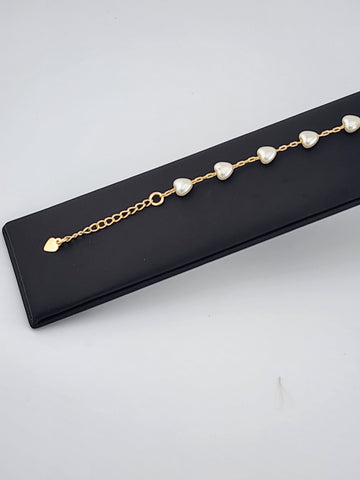 Brand New Brazilian 18k Gold Multi Hearted Bracelet