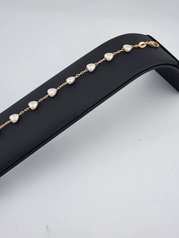 Brand New Brazilian 18k Gold Multi Hearted Bracelet