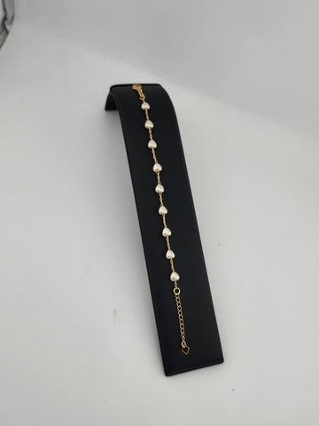 Brand New Brazilian 18k Gold Multi Hearted Bracelet