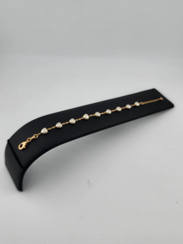 Brand New Brazilian 18k Gold Multi Hearted Bracelet