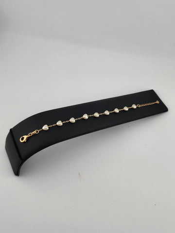 Brand New Brazilian 18k Gold Multi Hearted Bracelet