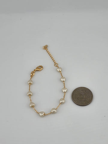 Brand New Brazilian 18k Gold Multi Hearted Bracelet