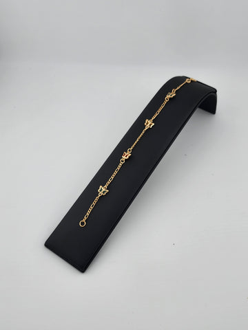 Brand New Brazilian 18k Gold Multi Butteflies Bracelet