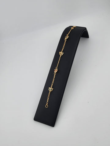 Brand New Brazilian 18k Gold Multi Butteflies Bracelet