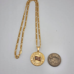 Brand New Brazilian 18k Gold Filled Puerto Rico Round Necklace