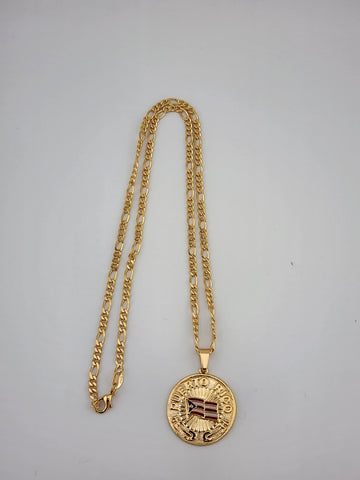 Brand New Brazilian 18k Gold Filled Puerto Rico Round Necklace