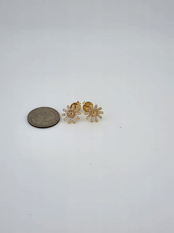 Brand New Brazilian 18k Gold Filled Daisy Earrings