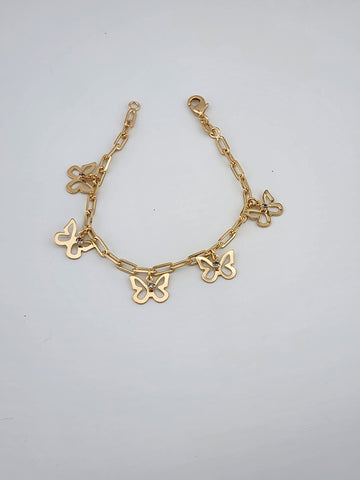 Brand New Braziian 18k Gold Filled Multi Butterflies Bracelet