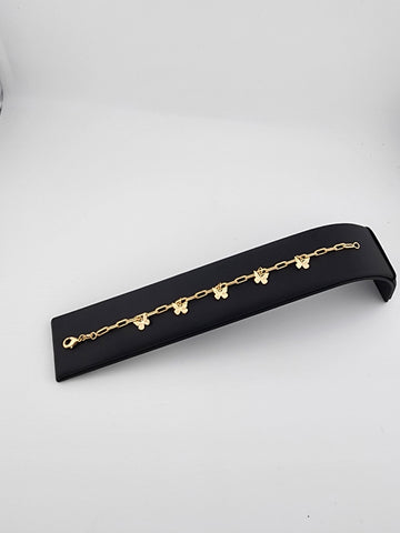 Brand New Brazilan 18k Gold Filled Multi Butterflies Bracelet