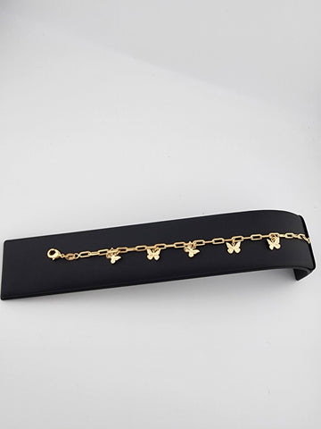 Brand New Brazilan 18k Gold Filled Multi Butterflies Bracelet