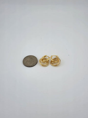 Brand New Brazilian 18k Gold Filled Round Earrings