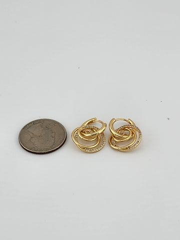 Brand New Brazilian 18k Gold Filled Round Earrings