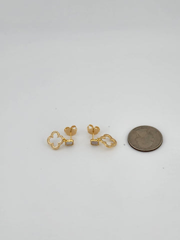 Brand New Brazilian 18k Gold Filled Double Clover Earrings