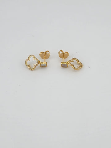 Brand New Brazilian 18k Gold Filled Double Clover Earrings