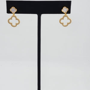 Brand New Brazilian 18k Gold Filled Double Clover Earrings