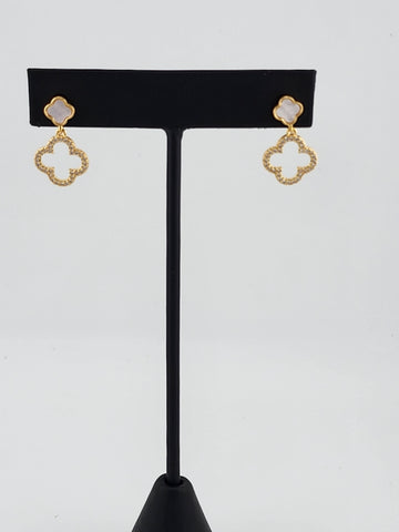 Brand New Brazilian 18k Gold Filled Double Clover Earrings