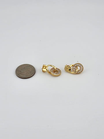 Brand New Brazilian 18k Gold Filled Round Design Earrings