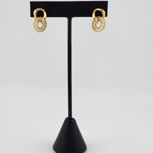 Brand New Brazilian 18k Gold Filled Round Design Earrings