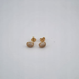 Brand New Brazilian 18k Gold Filled Oval Cz Earrings