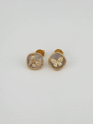 Brand New Brazilian 18k Gold Filled Butterfly Earrings