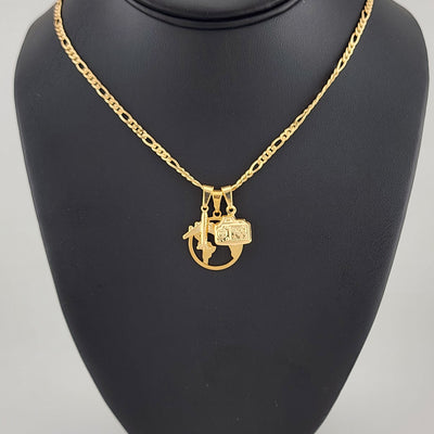 Chic and Timeless: 18k Gold Filled Three-Pendant Necklace – Brazilian Crafted