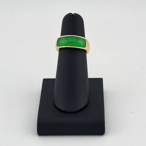 Modern Harmony Ring – Rectangle Jade on Brass Band
