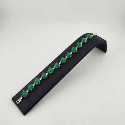 Radiant Jade Hearts Bracelet – A Colorful Symbol of Love & Harmony